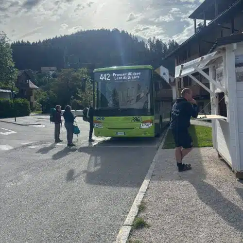 Bus 442 to Lago di Braies, a stop on the Alta Via 1 trek